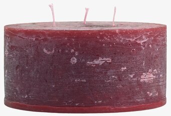 Bild av mörkrött blockljus med hantverkskänsla