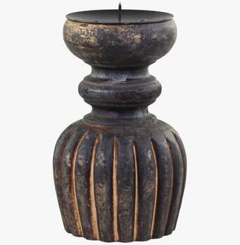 Foto av elegant antikbrun ljusstake med gyllene detaljer