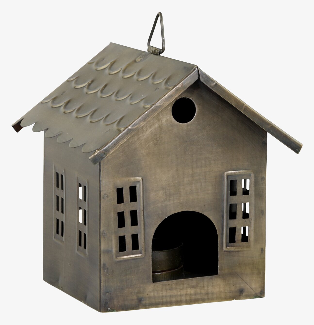 Ljuslykta Hus Antik Mässing från Chic Antique i mässing