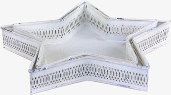 Bild av dekorativt antikt krämfärgat stjärnformat fat