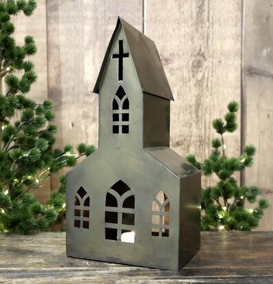 Ljuslykta Kyrka Antik Mässing Chic Antique Lyktor Endless Light Ljuslyktor