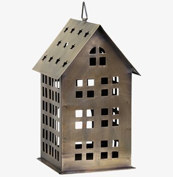 Ljuslykta Hus Antik Mässing från Chic Antique med stjärnor