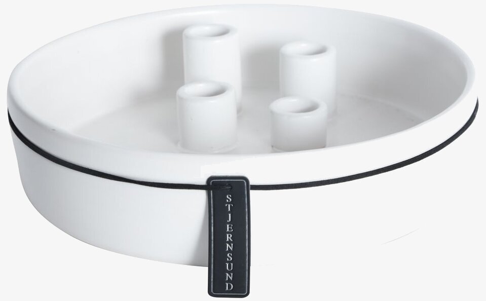 Bild av elegant vit ljusstake med minimalistisk design