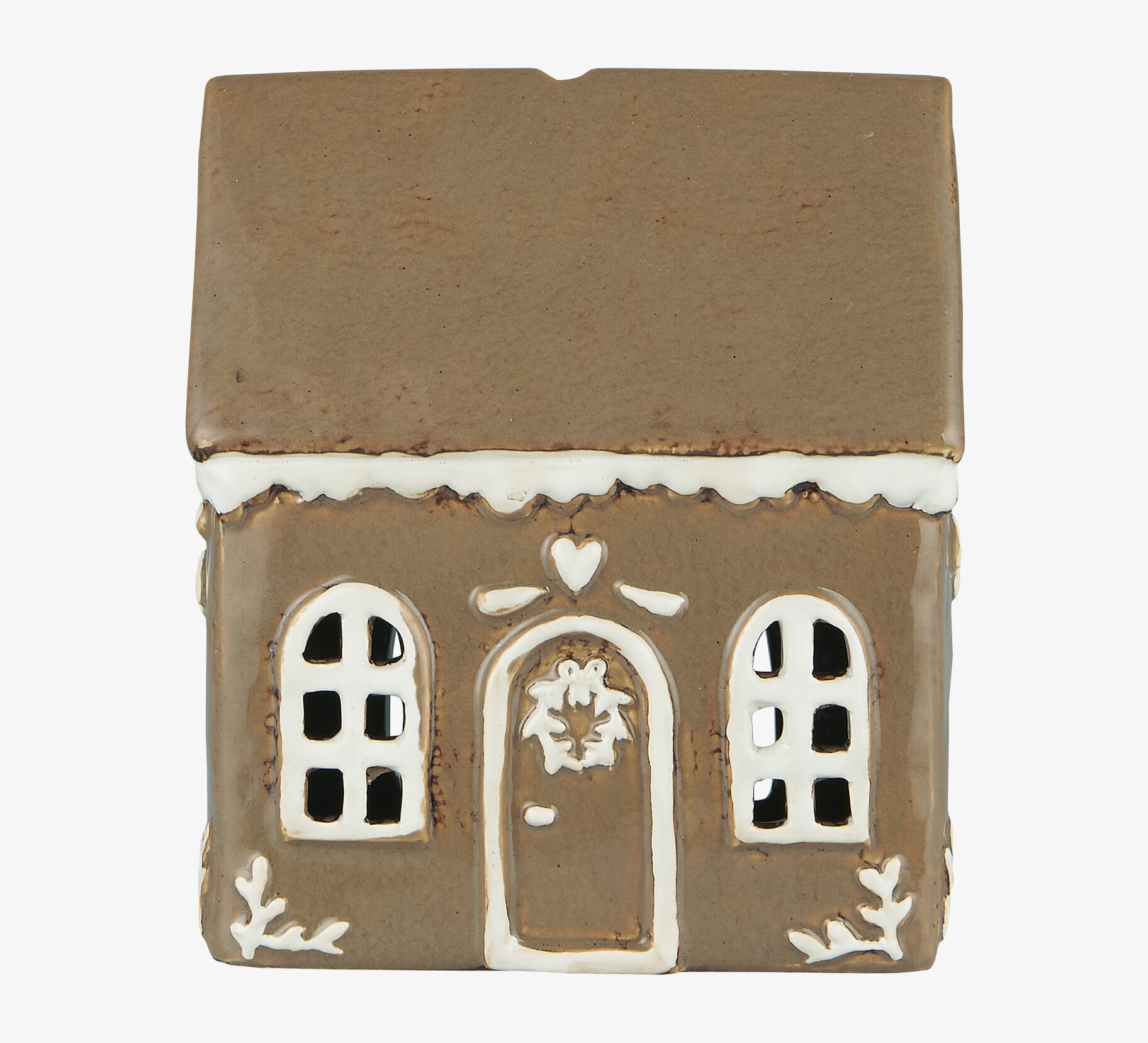 Ljuslykta Pepparkakshus Dörrkrans från IB Laursen i keramik