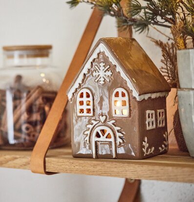 Ljuslykta Pepparkakshus Snöflinga IB Laursen Lyktor Endless Light Ljuslyktor