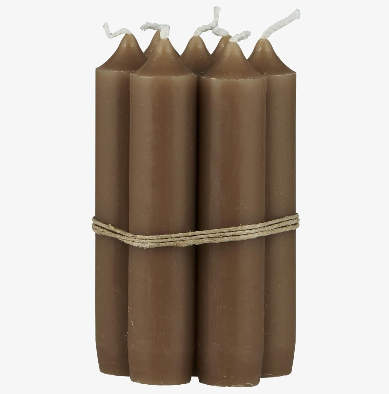 Bild av sex eleganta stearinljus i Milky Brown
