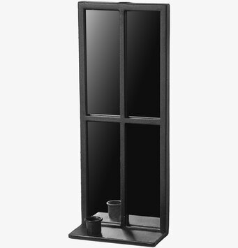 Bild av elegant spegel med ljushållare i svart design