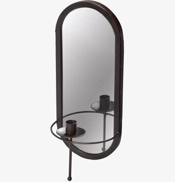 Bild av elegant spegel med ljushållare i antiksvart