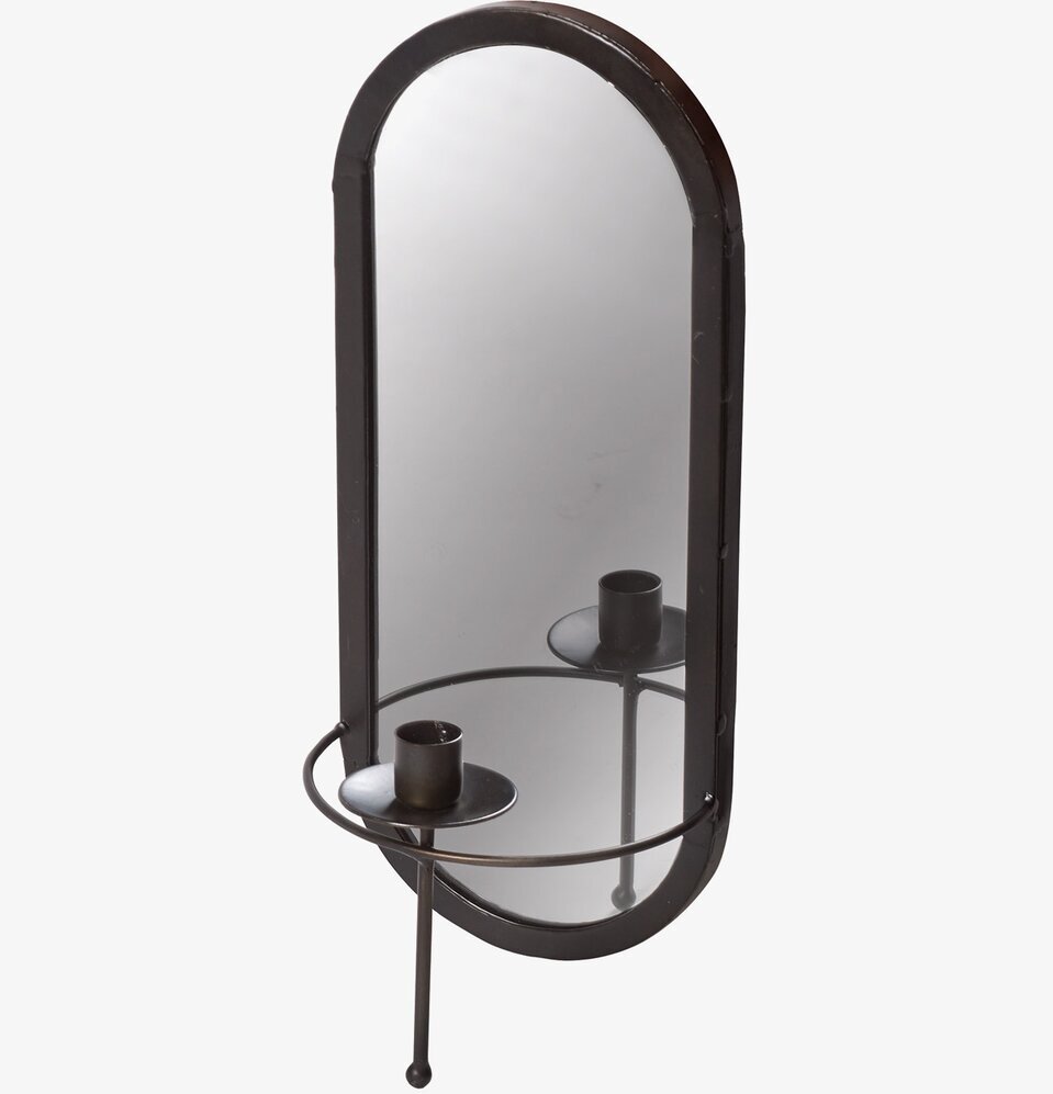 Bild av elegant spegel med ljushållare i antiksvart