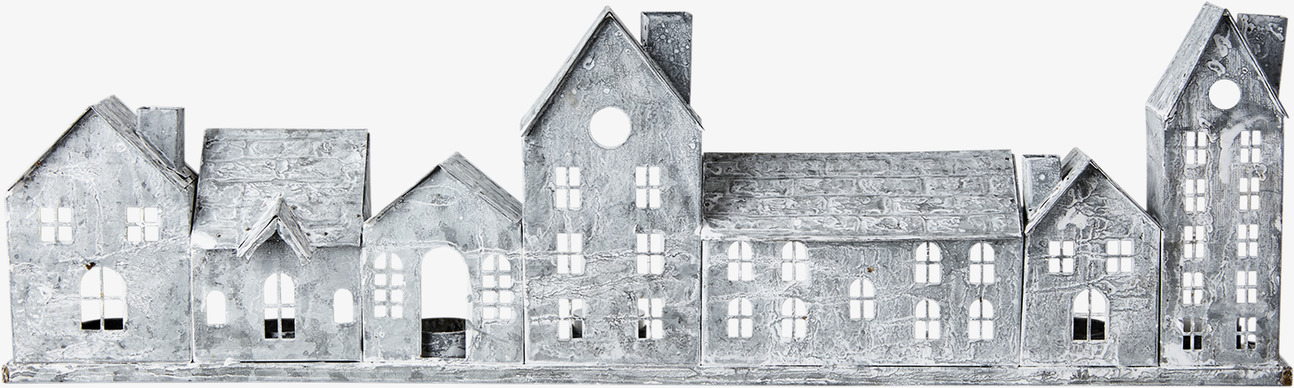 Ljuslykta Fenix Grå Large från Affari, byhusfasad i metall