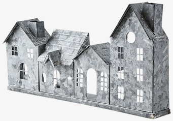 Bild av unik ljuslykta i form av hus i metall