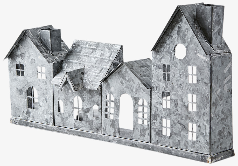 Ljuslykta Fenix Grå Medium från Affari, fem hus i metall