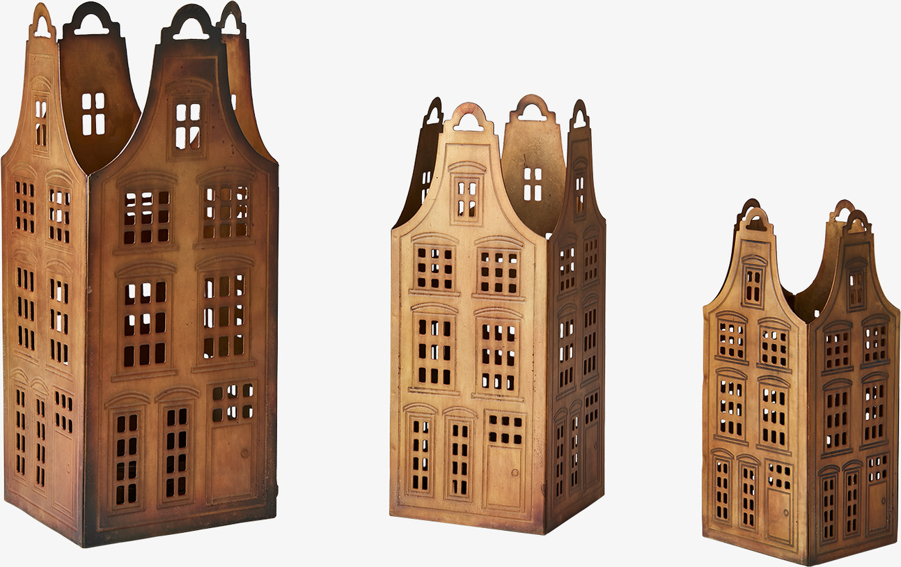 Ljushållare Village Rost/Mässing Set/3 från Affari