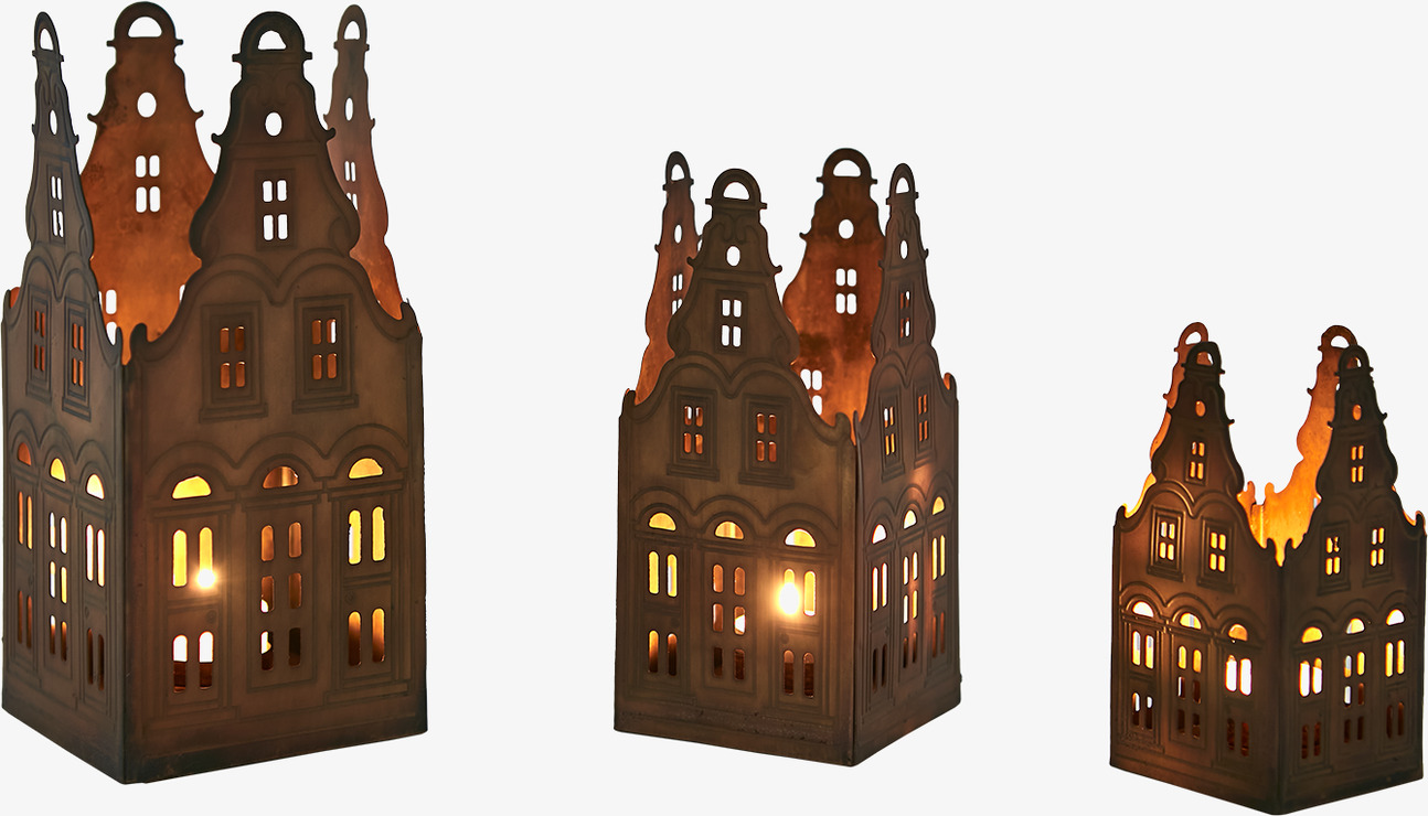 Ljushållare Village Rost/Mässing Set/3 från Affari