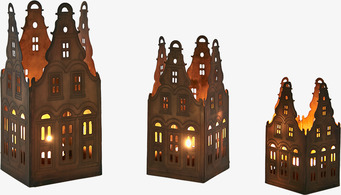 Ljushållare Village Rost/Mässing Set/3 från Affari