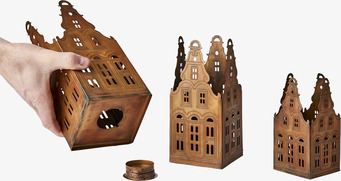 Ljushållare Village Rost/Mässing Set/3 från Affari