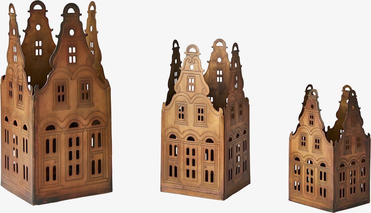 Ljushållare Village Rost/Mässing Set/3 från Affari