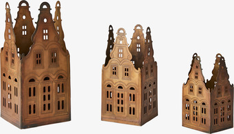 Ljushållare Village Rost/Mässing Set/3 från Affari