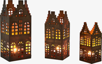 Ljushållare Village Rost/Mässing Set/3 från Affari