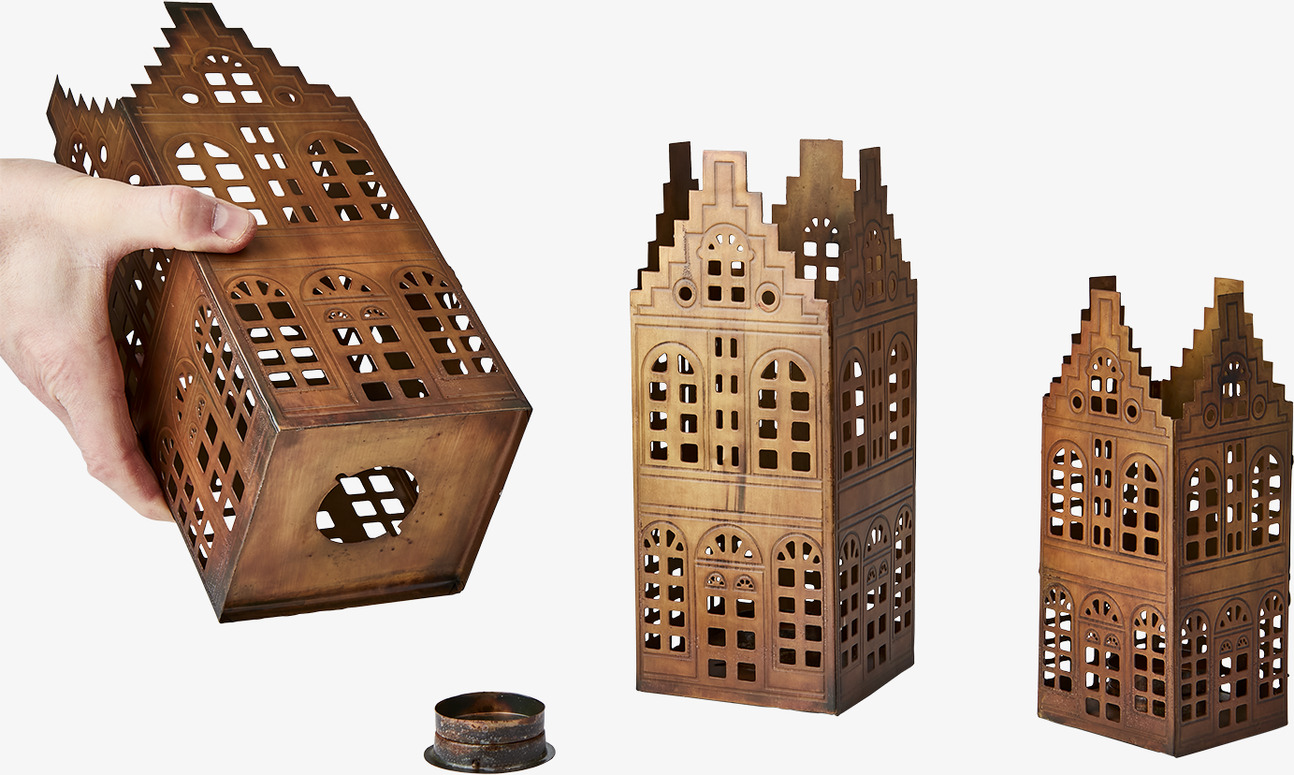 Ljushållare Village Rost/Mässing Set/3 från Affari