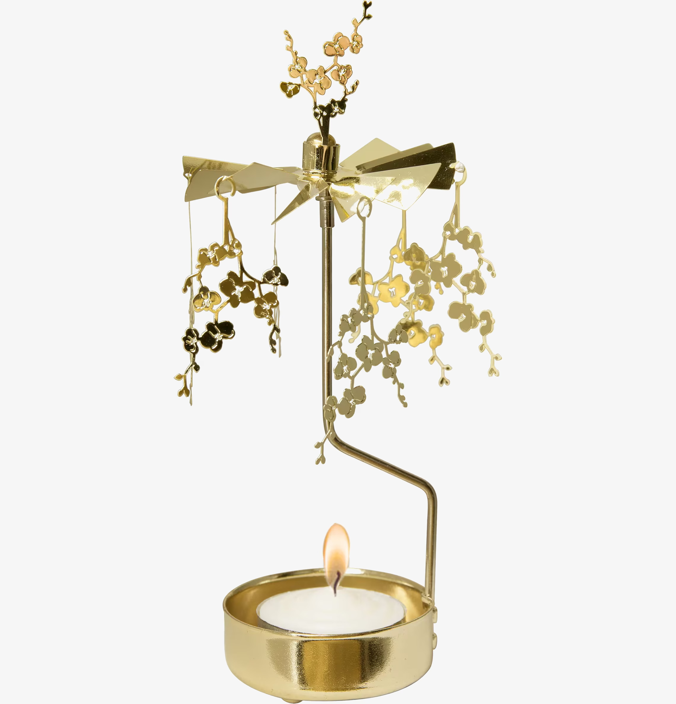 Foto av elegant änglaspel med orkidédesign i guld