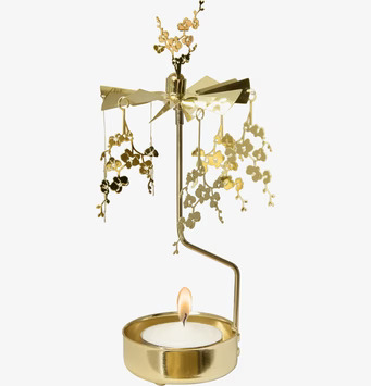 Foto av elegant änglaspel med orkidédesign i guld