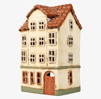 Ljuslykta Hus Creme från Det Gamle Apotek i keramik