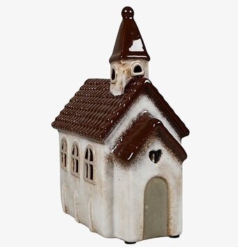 Ljuslykta Kyrka från Det Gamle Apotek med glaserad yta