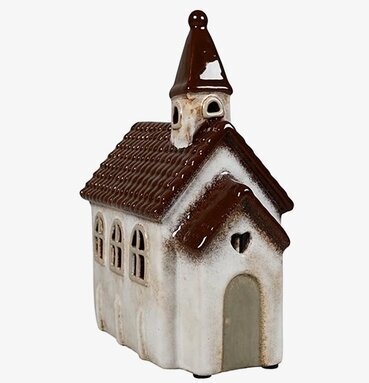 Ljuslykta Kyrka från Det Gamle Apotek med glaserad yta