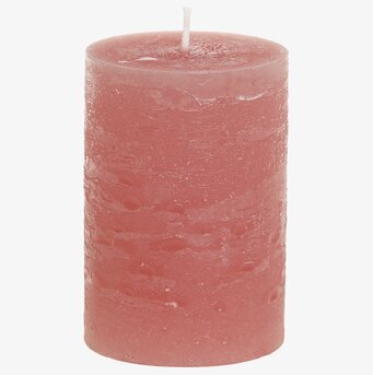 Bild av rustikt blockljus i hallonton, 40 timmars brinntid