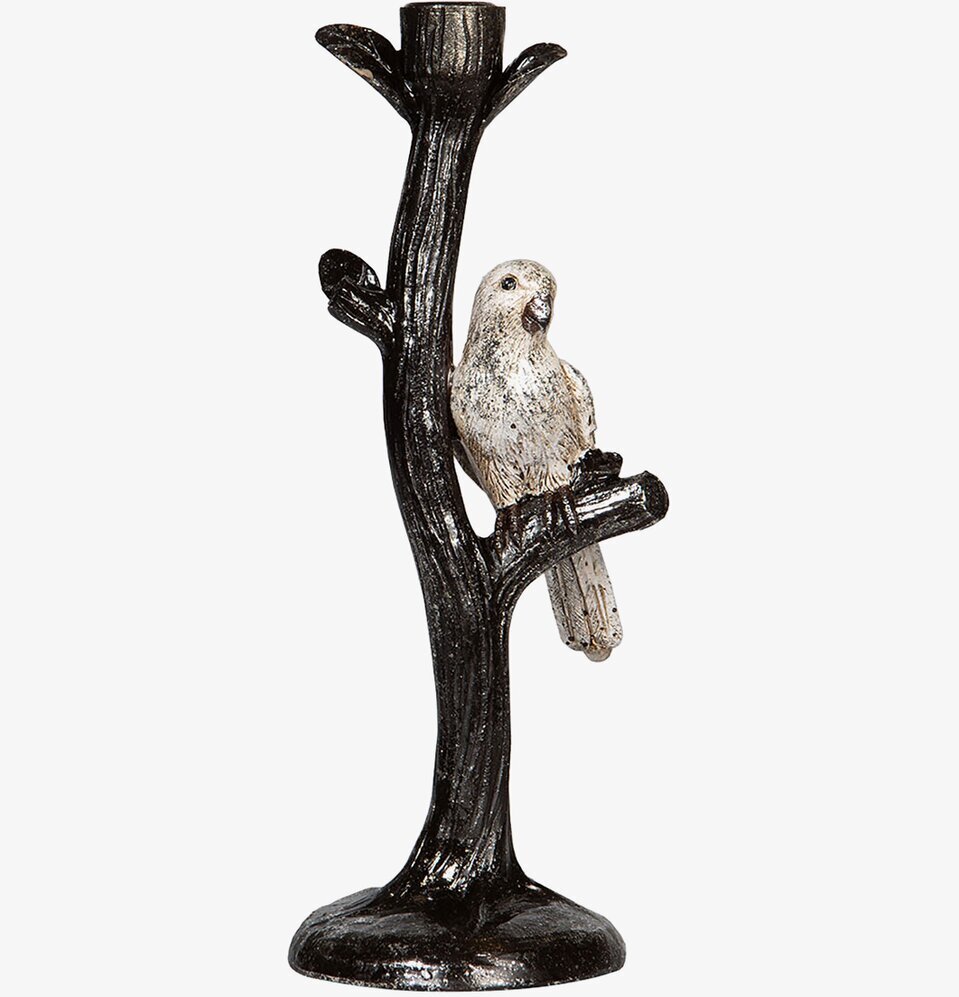 Foto av ljusstake med papegoja och naturinspiration