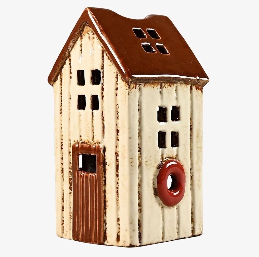 Ljuslykta Strandbod Creme från Det Gamle Apotek, keramik