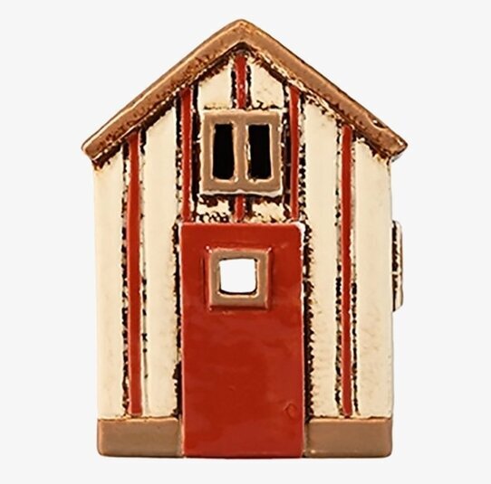 Ljuslykta Strandbod Creme/Röd från Det Gamle Apotek