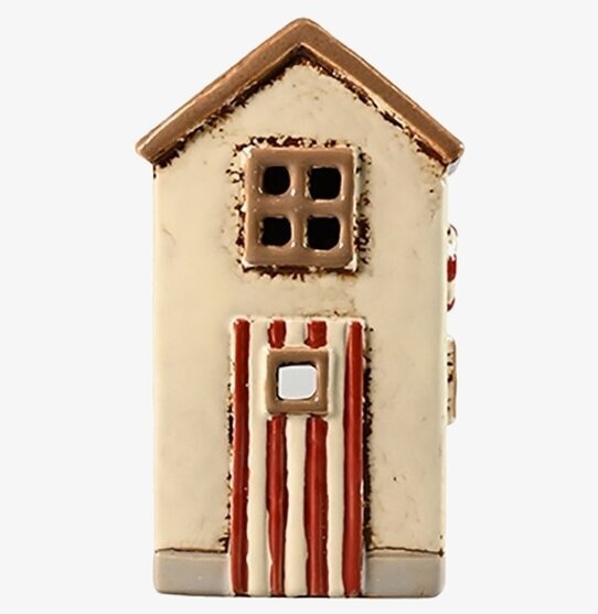 Ljuslykta Strandbod Creme/Röd från Det Gamle Apotek