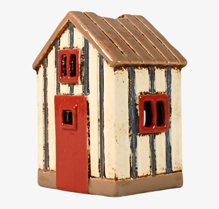 Ljuslykta Strandbod Creme/Blå från Det Gamle Apotek