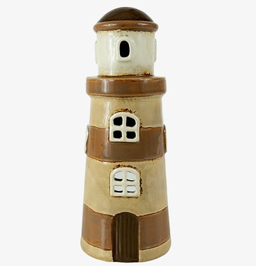 Ljuslykta Fyr Beige från Det Gamle Apotek i keramik