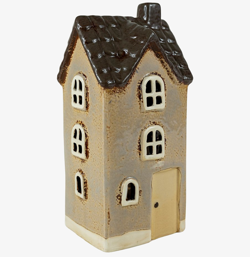 Ljuslykta Hus Beige från Det Gamle Apotek, charmig detalj