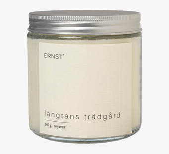 Bild av stilrent doftljus i glasburk med metallock