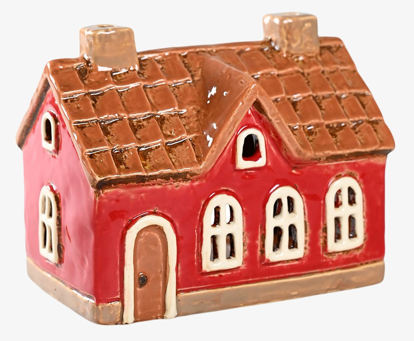 Ljuslykta Hus Röd från Det Gamle Apotek, keramik, röd