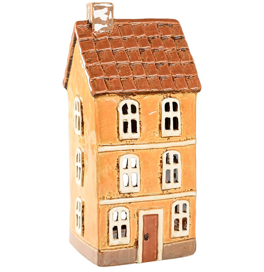 Ljuslykta Hus Gul från Det Gamle Apotek, keramik, gul färg