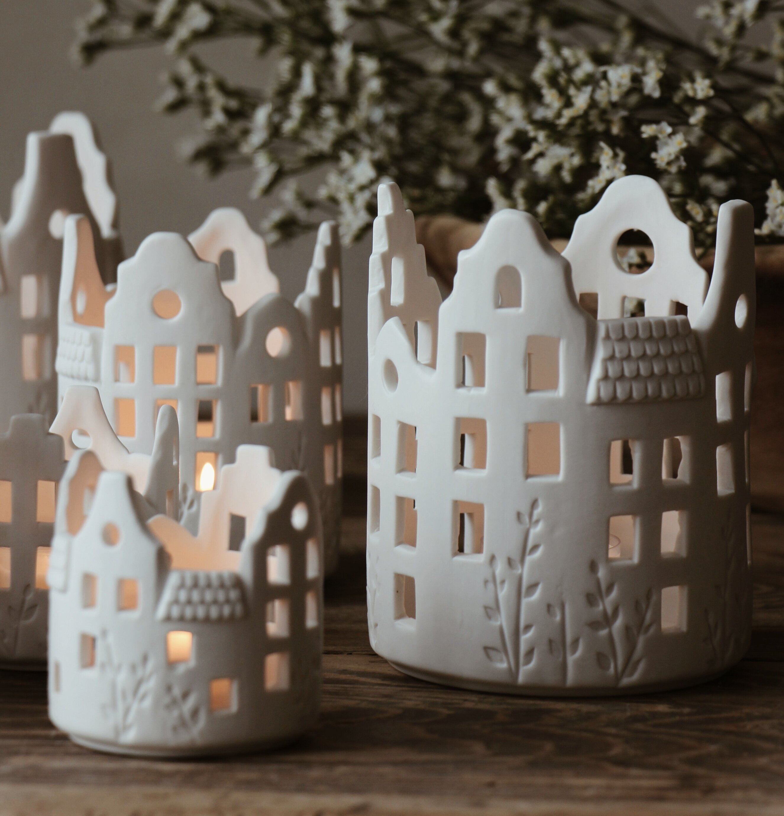 Ljushus Jardin Stor från Majas Cottage i vitt porslin