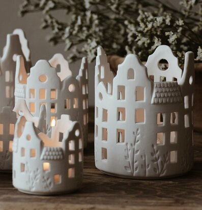 Ljushus Jardin Stor från Majas Cottage i vitt porslin