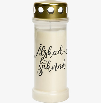 Bild av stilren gravljuslykta med känsla av saknad