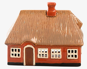 Ljuslykta Hus Röd från Det Gamle Apotek med röd fasad
