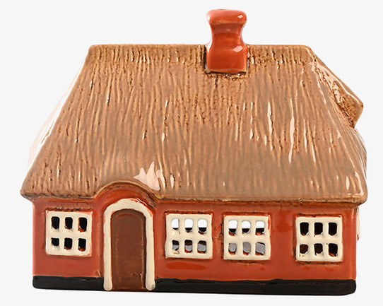 Ljuslykta Hus Röd från Det Gamle Apotek med röd fasad