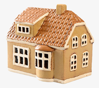 Ljuslykta Hus Beige från Det Gamle Apotek i keramik