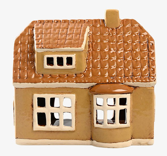 Ljuslykta Hus Beige från Det Gamle Apotek med fönster