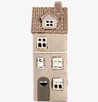 Ljuslykta Hus Beige från Det Gamle Apotek i keramik