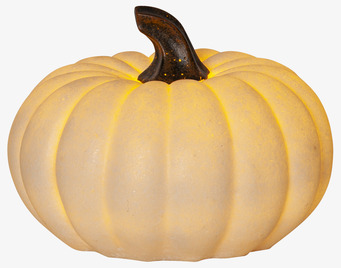 Bild av stilren pumpaformad prydnad med varmt sken