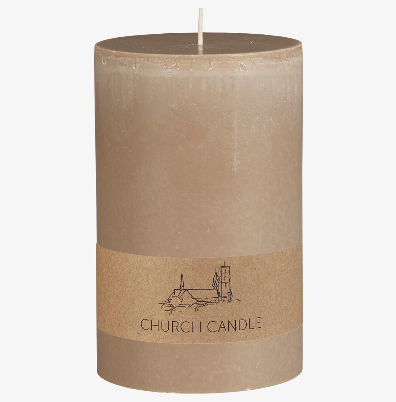 Kyrkoljus Rustik Lin 15cm från IB Laursen med linfärgad yta